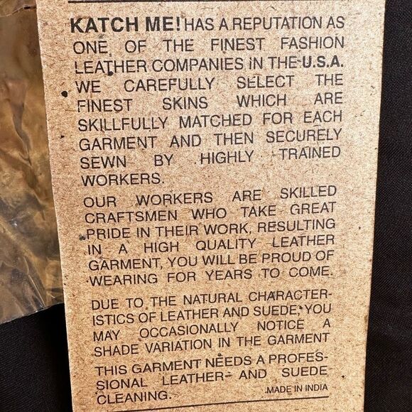 KATCH Me vintage handmade leather vests NWT 2 M 1 S - Picture 10 of 13